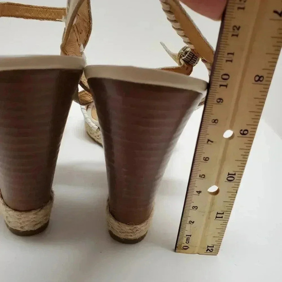 Jack Rogers | Bone Clare Rope Wedge Leather Sandal Size 11M - Picture 7 of 9